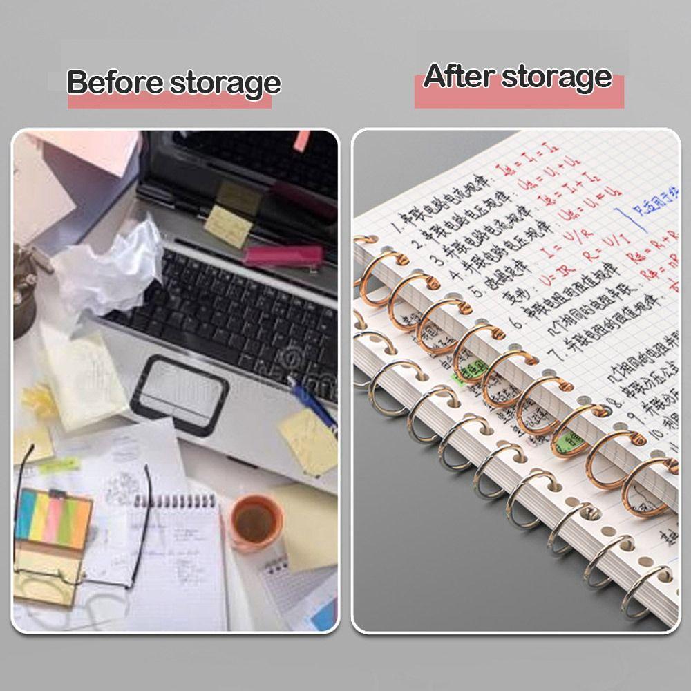 High-quality Metal Binder Ring Silver/Rose Gold 20/30/40/50mm Loose-leaf Ring Clip Office Supplies Binding Clip Book