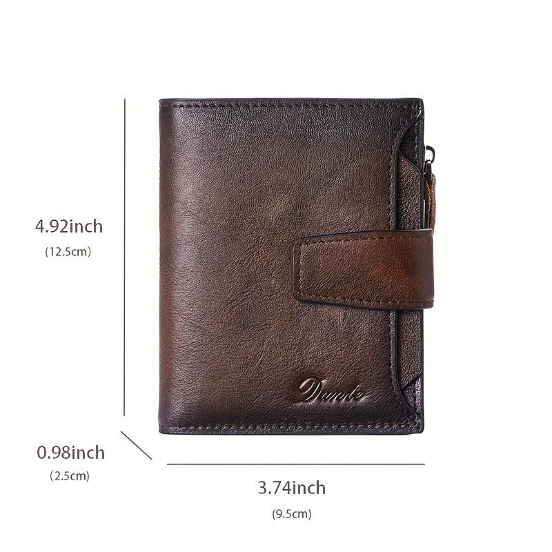 Мужские кошельки RFID из натуральной кожи, трехслойные кошельки для мужчин с окошком для удостоверения личности и держателем кредитной карты, мужской кошелек, мужской кошелек в стиле ретро