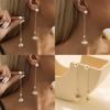 Pearl Geometric Sophisticated Earrings Gold Tassel Long Dangle Earrings For Women