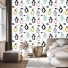 Colorful Penguins Wallpaper in Scandinavian Style for Living Room and Bedroom 50x1000