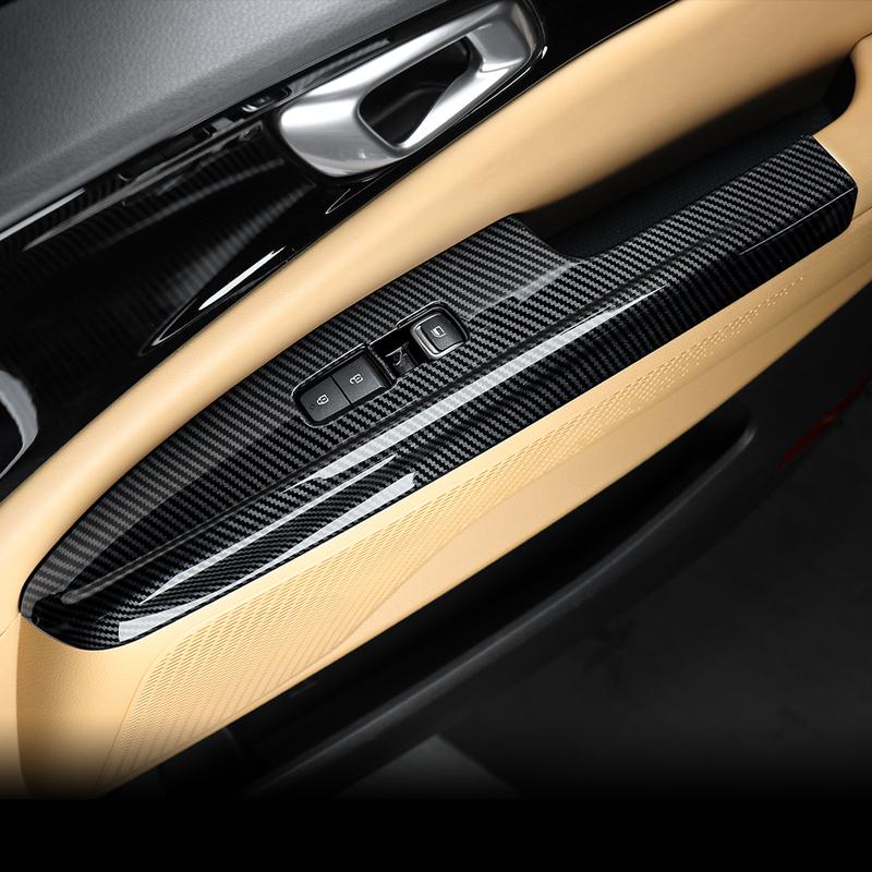 For KIA Carnival KA4 -2026 Car Tuning Carbon Fiber Window Button Cover Trim Interior Replacement Parts Accessories LHD