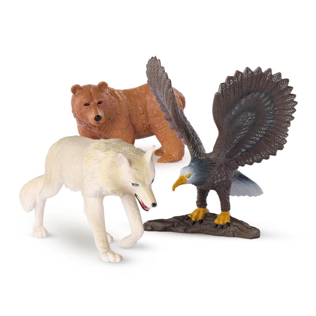 Terra by Battat 6 Woodland Animal Figurines Realistic Miniature Toys Including Raccoon and More Plastic Animal Set for Ages 3 and Up Educational Gift