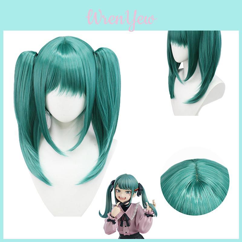 Hatsune Miku Vampire Cosplay Wig W/ Double Horsetail Hairpiece For Carnival Props