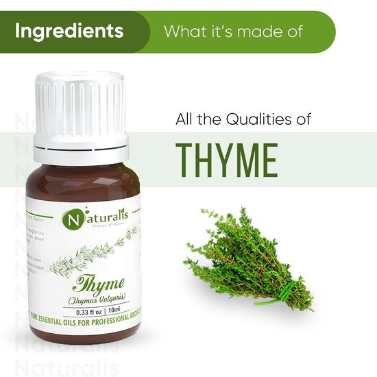 Naturalis Essence Of Nature Thyme Essential Oil 100% Undiluted Pure And Natural Therapeutic Grade For Skin Conditions, Clear Breathing - 10Ml