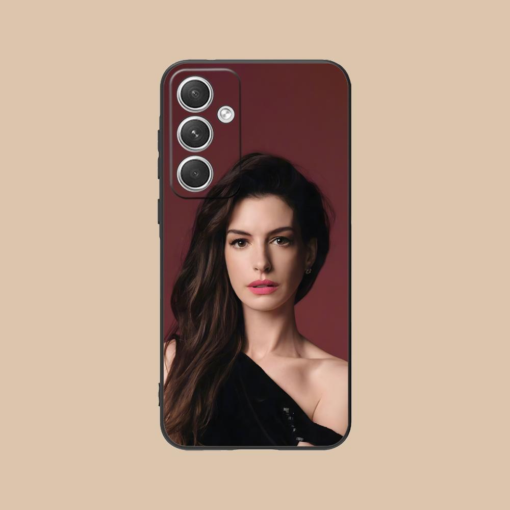 Anne Hathaway Mobile Phone Case for Samsung Galaxy S26 S25 S24 S23 S22 S21 S20 Note20 Plus FE Ultra Colorful Cover Luxury Pretty