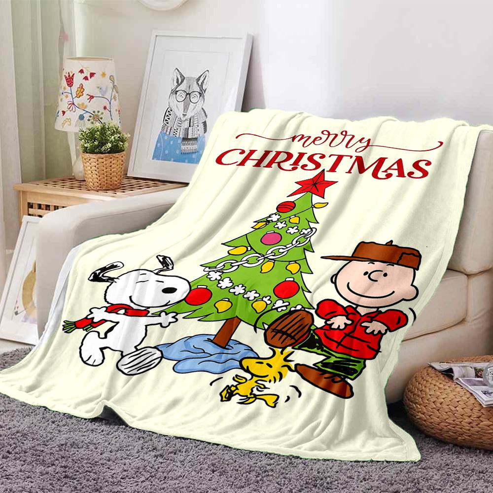 Peanuts Christmas Celebration Blanket Soft Throw Blanket For Home Bedroom Bed Sofa Travel Office Solid Christmas Blanket