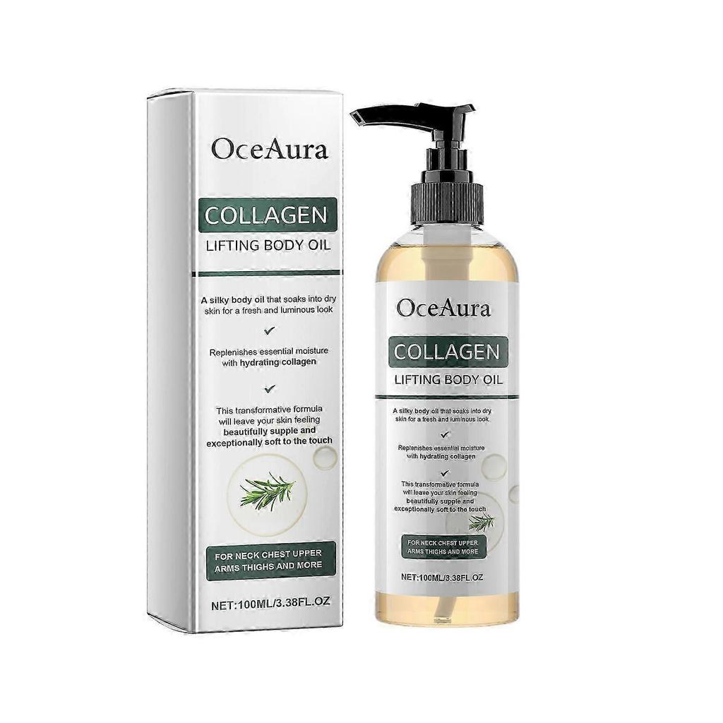 3X OceAura Collagen Firming Body Oil, Hydrating Massage Oil Boosts Elasticity for Smooth Skin-