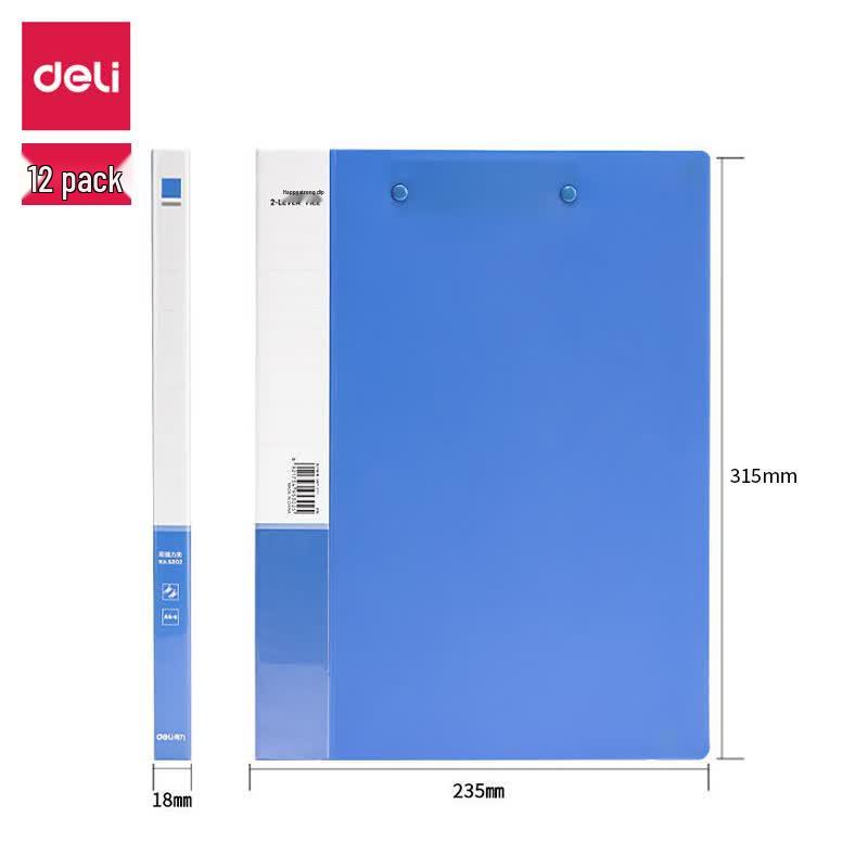 Deli A4 Plastic Folders 12-Pack