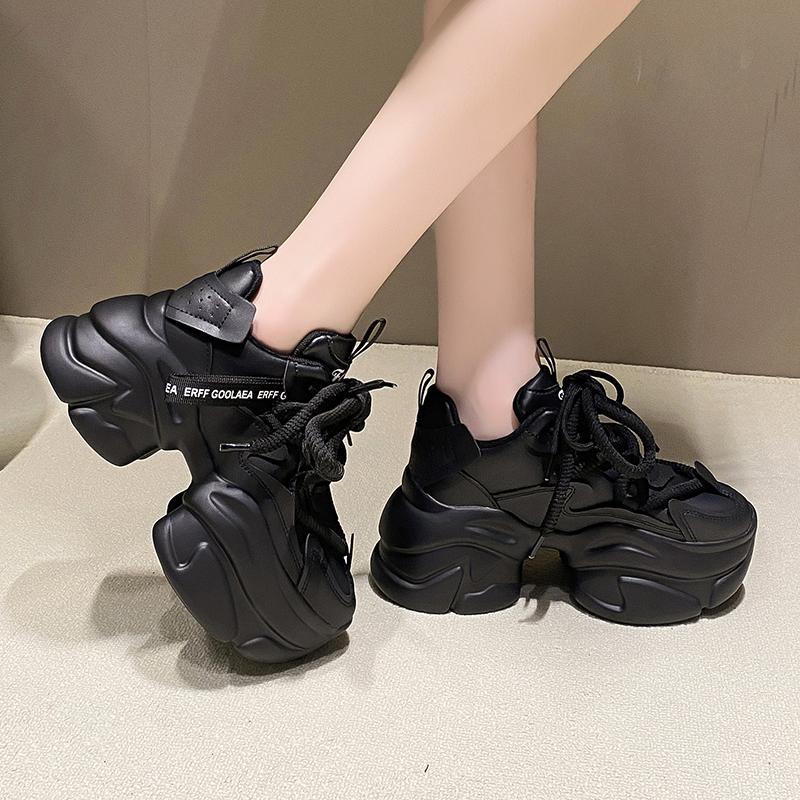 Aphixta 2024 Кроссовки Ботинки Увеличивающие Рост Женская Обувь Платформа Массивная Подошва Ботинки Толстая Подошва Обувь на Шнуровке Женская