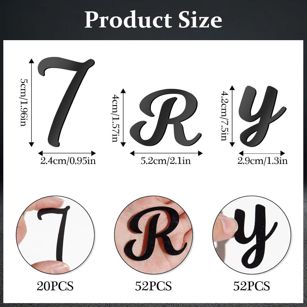 126 PCS Name Cake Topper Acrylic Letters DIY Personalized A-Z & 0-9 Number Alphabet Cake Decoration For Wedding Anniversary Baby Shower Party