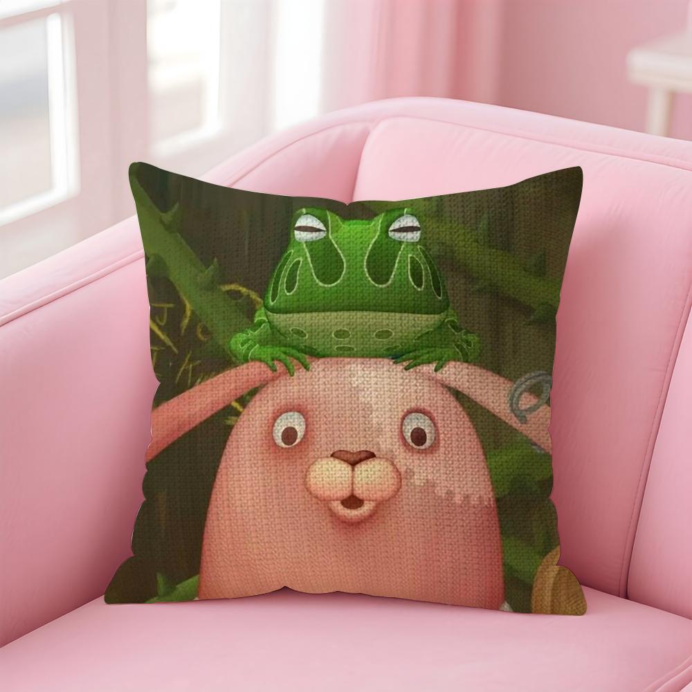 Anime UUsavich Cartoon Cushion Cover Natural Linen Pillow Case DoubleSided Print Decorative Sofa Pillowcase Home Decor Gift