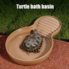 Reptile Bathing Pool Tortoise Food And Water Feeder Bowl with Ramp Reptile Feeding Dish Aquarium Ornament for Gecko Snake Turtle Bearded Dragon Lizard