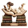 Индивидуальные деревянные настольные дисплеи, фигурка-орнамент для чтения, 2D плоские декоративные знаки для книголюбов, персонализированная табличка с именем, читатели, литературные
