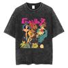 Стирка Винтажные Футболки с Графикой Рок-Группы Gorillaz Альбом The Now Now Мужская Женская Одежда Хип-Хоп Панк Оверсайз Футболки с Круглым Вырезом