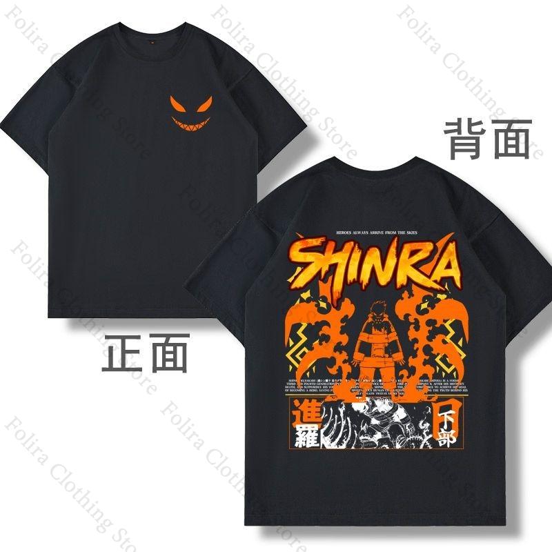 Anime Fire Force Print Tshirt Summer Tops Short Sleeve Tee Casual Unisexs Clothing Unisex Clothes Short Sleeved Tshirt for Unisex