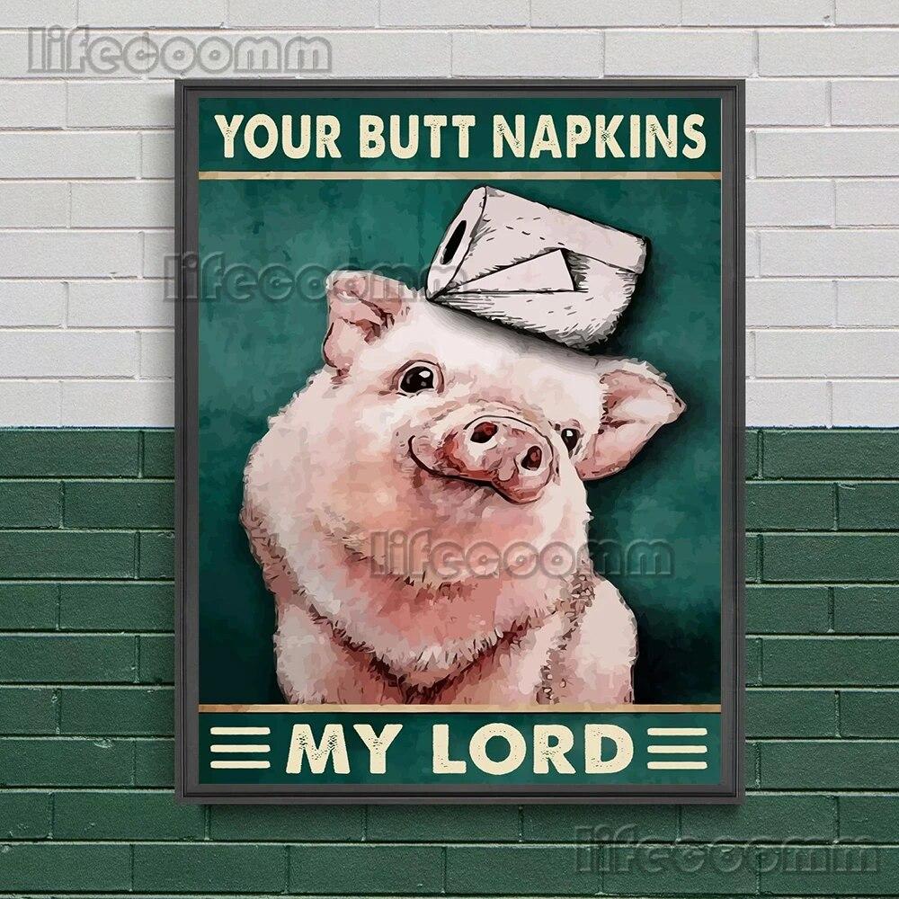Салфетки Your Butt My Lady для туалета, ванной комнаты, художественный постер и принты, декоративные животные и туалеты, настенная живопись на холсте, без рамки