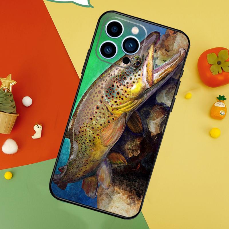 Чехол для iPhone 15 16 11 13 12 14 Pro Max Mini X XR XS 7 8 Plus с рисунком форели для нахлыстовой рыбалки, задняя крышка