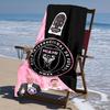 Водостойкое пляжное полотенце с узором Inter Miami CF - мягкое, впитывающее, быстросохнущее, можно стирать в машине - идеально для плавания, кемпинга, купания