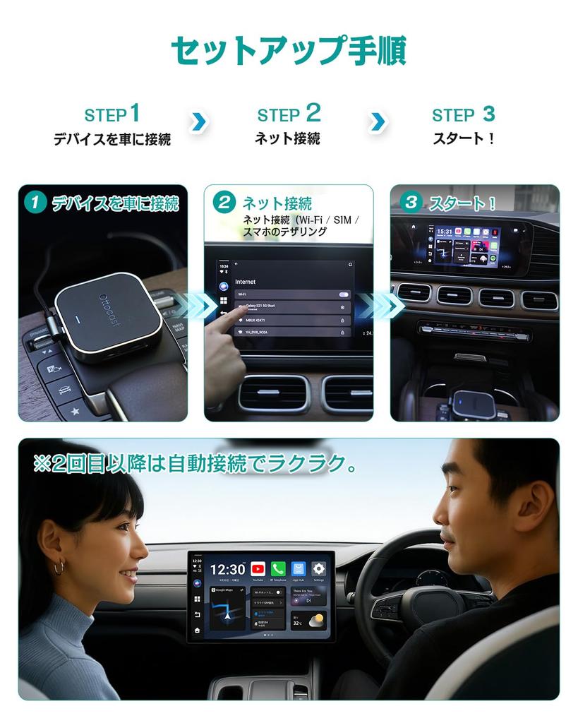 Ottocast OttoAibox E2 Android 13 CarPlay AI Box Совместим с Google Play Добавляйте любимые приложения Совместим с GPS Беспроводной Авто [Официальный] YouTube/Netflix