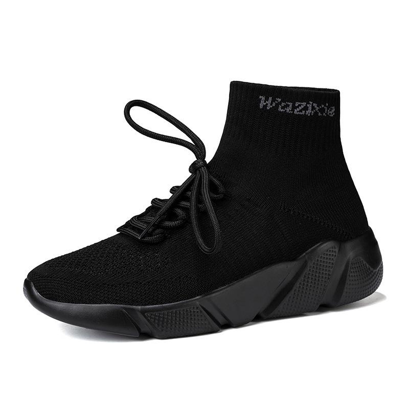 Autumn and Winter New Casual Shoes Men's Trend Versatile Sports Write Light Flying Socks Shoes Large Size