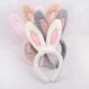 Easter Bunny Ear Headband Patchwork Color Soft Plush Hair Hoop Washing Face Bathroom Girl Headband Head Accessories