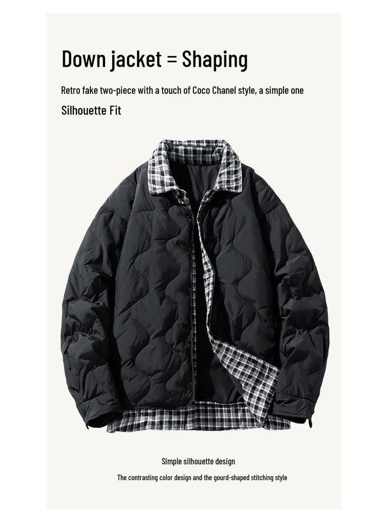 Женская и мужская утепленная короткая модная пуховая куртка с капюшоном из 85% белого утиного пуха