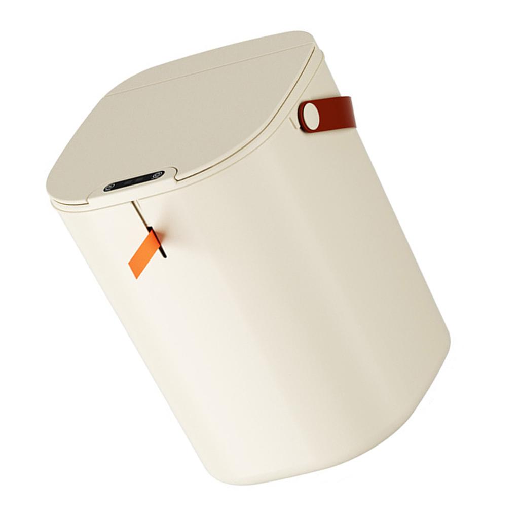 20 л сенсорное мусорное ведро с ручкой АБС автоматическое индукционное бесконтактное мусорное ведро для ванной комнаты кремового цвета