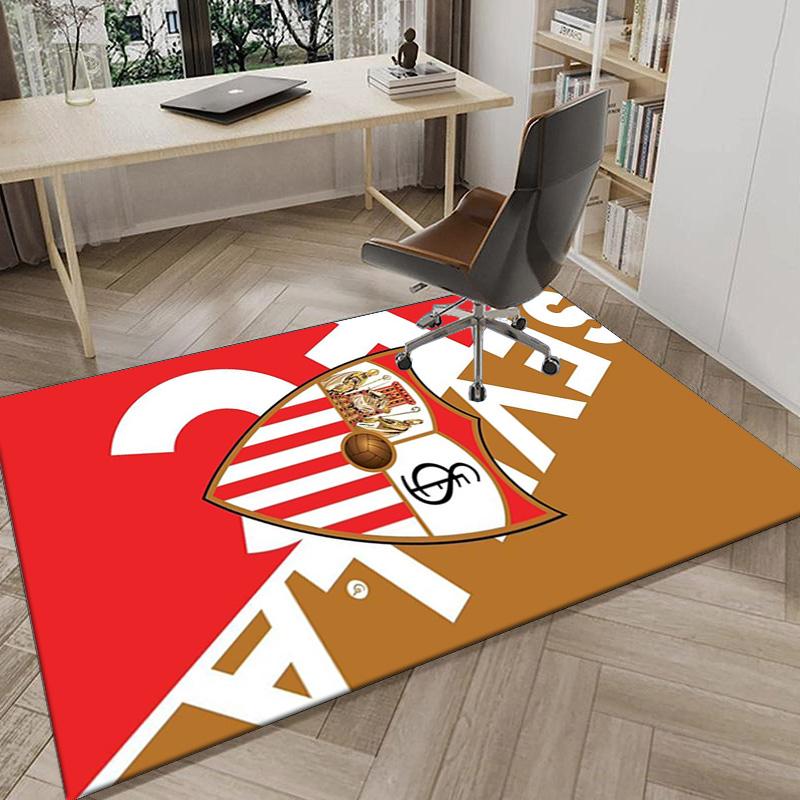 Sevilla Fc Crest Design Area Rug for Office, Chair Rug, Decorative Carpet Livingroom Mat, Large Size Fan gifts Christmas gifts