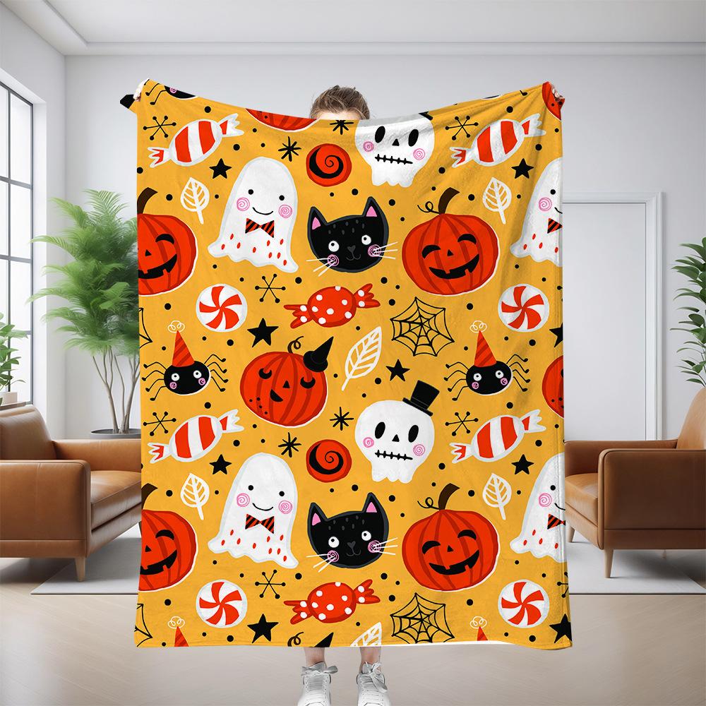 Halloween decorations Printed Blanket for Sofa Bed Travel Camping Living Room Office Conditioning Blanket for All Seasons Gifts