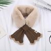 Women'S Knitted Fishtail Scarf New Splicing Fury Scarf, Imitation Otter Rabbit Hair Cross Plush Scarf