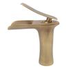 Bathroom Sink Faucet Antique Single Span Brass Waterfall Under Counter Basin Mixer Tap for Cold and