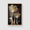Abstract Black Golden Flower Luxury Poster Nordic Art Plant Leaf Canvas Painting Modern Wall Picture for Living Room Decor