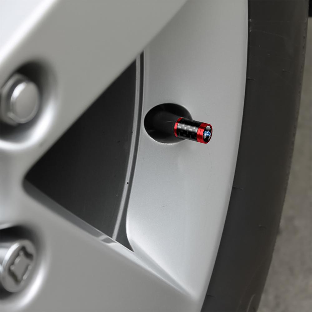 Carbon Fiber Car Wheel Tire Valve Cap Tyre Rim Stem Cover Accessories For Ford Ranger S-Max Focus Galaxy Mondeo Transit Tourneo