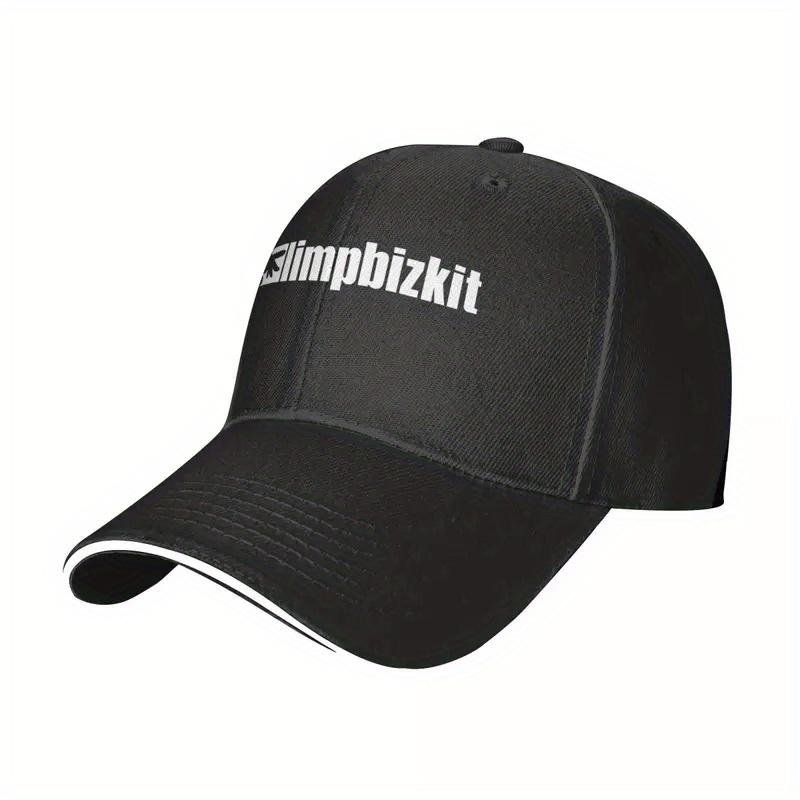 Кепка Snapback Limp Bizkit - Дышащая легкая, черная с белым логотипом и дизайном в виде костей рыбы, машинная стирка, для улицы