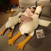 Soft Plush White Goose Doll – Cute Cartoon Throw Pillow and Bedside Leg-Clamping Toy