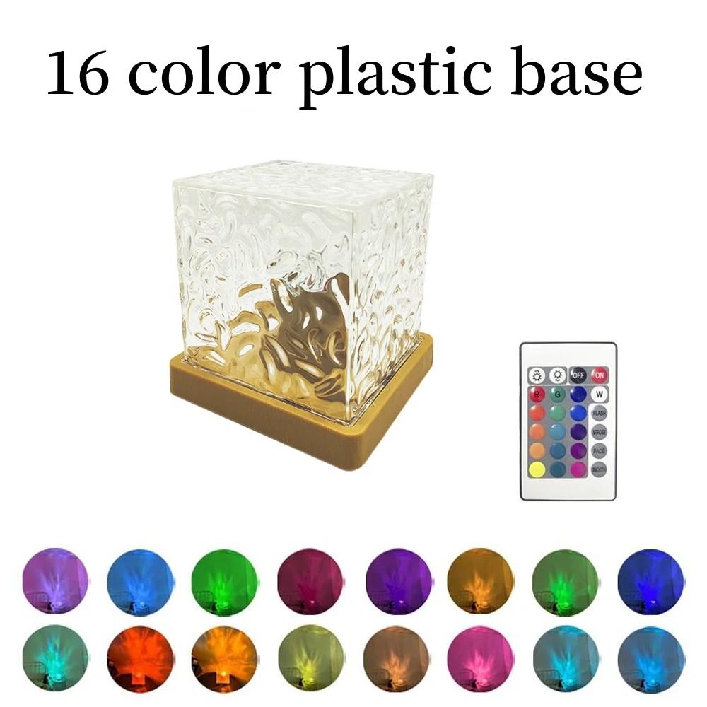 Water Ripple Projector Lamp with Rotating Flame Crystal Effect, 3/16 Colors Sunset Night Light for Home Decoration and Gifts