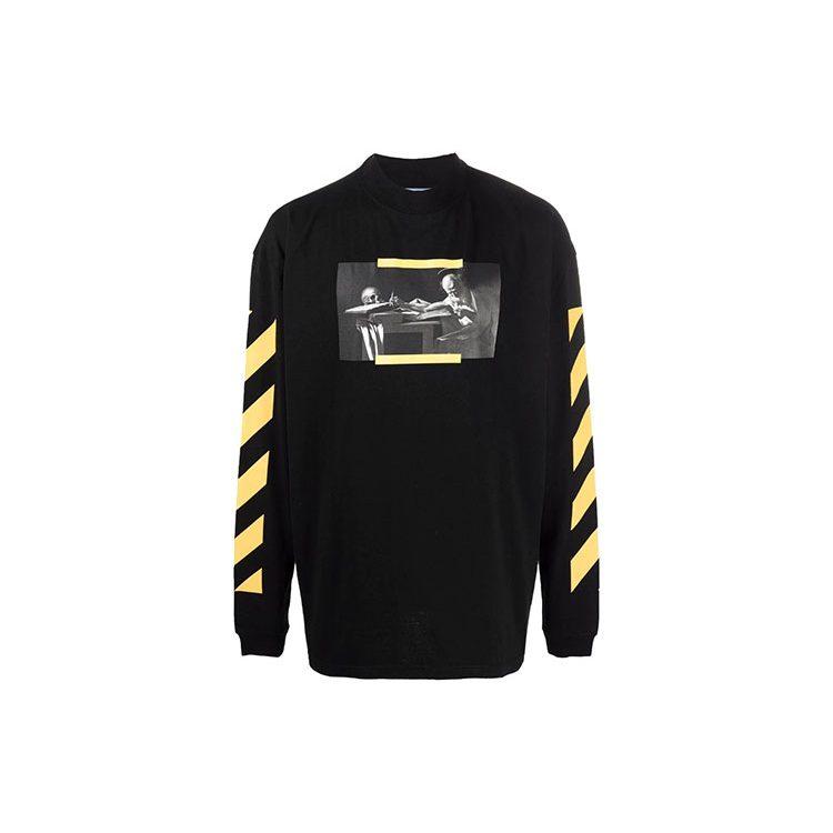 OFF-WHITE Caravaggio print long-sleeve T-shirt OMAB032F21JER0061084