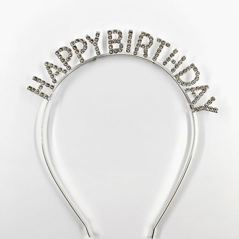 1pc Party Jewelry Popular Metal Shiny English Letters Hoop Props Accessories Hair Bands Headband