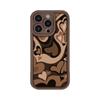 Коричневый Чехол с Сердечками для iPhone 16 15 14 13 12 11 Pro/ Max/Plus Задняя крышка, Защита от отпечатков пальцев, Ударопрочный