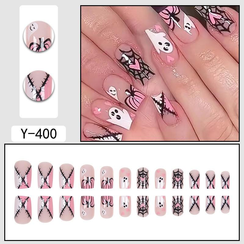 Short Press-On Nails Set With Floral Design Minimalist False Women Wearable Nail Tips In Multiple Colors