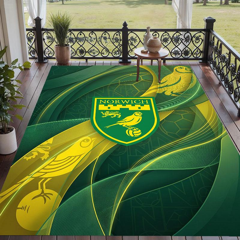 Soft Floor Carpet Norwich City Football Pattern Area Rug Decorative Mat For Home Room Decoration