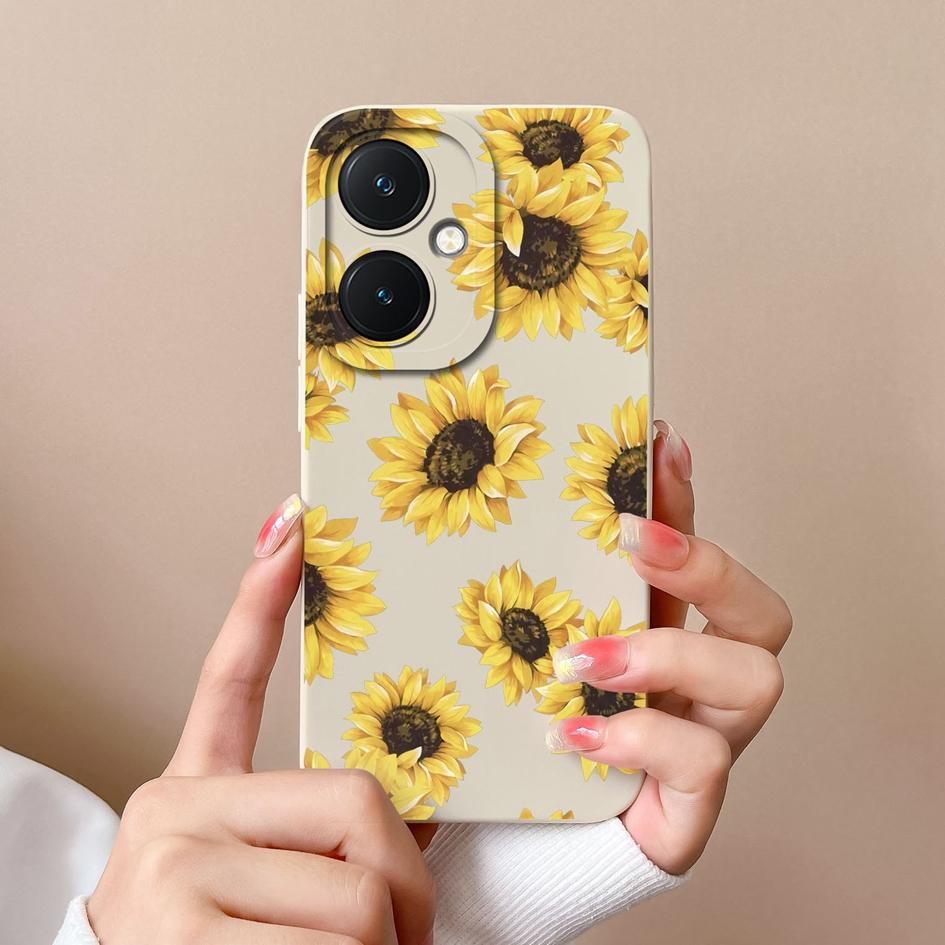 Задняя крышка для Vivo V29 Lite X90 Y78 + Y17S Y27 Y36 Pro Чехол Красивая бабочка Подсолнух Матовый Роскошный мягкий жидкий чехол для телефона высокого качества для Vivo Capas