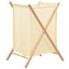 VidaXL Laundry Basket Cedar Wood and Textile Beige 42 X 41 X 64 Cm