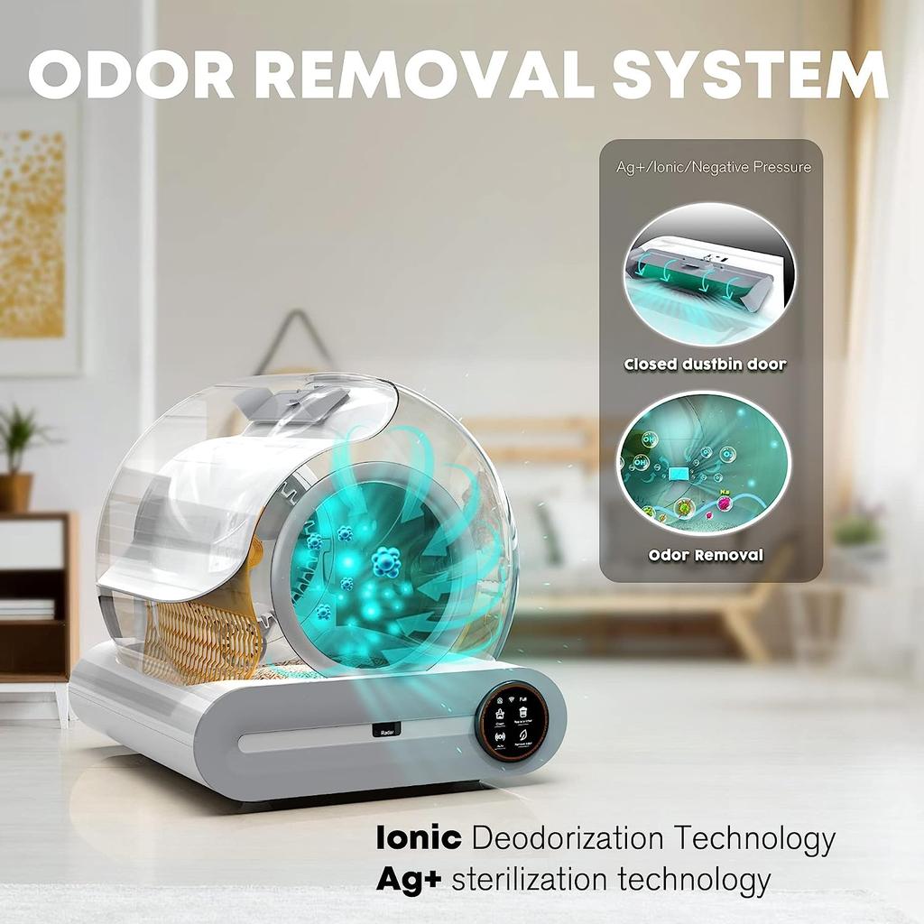 Ящик для кошачьего туалета, автоматическая стерилизующая кабина, 65 л, большая вместимость, кошачьи туалеты, умный лоток для туалета для домашних животных, ионный дезодоратор, самоочищающийся