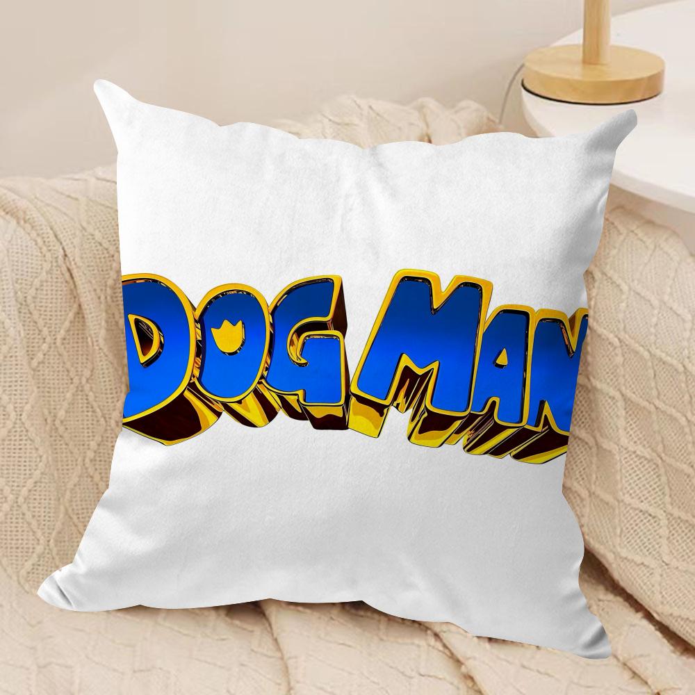 Comic Cartoon DDogmans Cushion Cover Silky Short Plush Invisible Zipper Dustproof Sofa Pillow Case for Home Decor