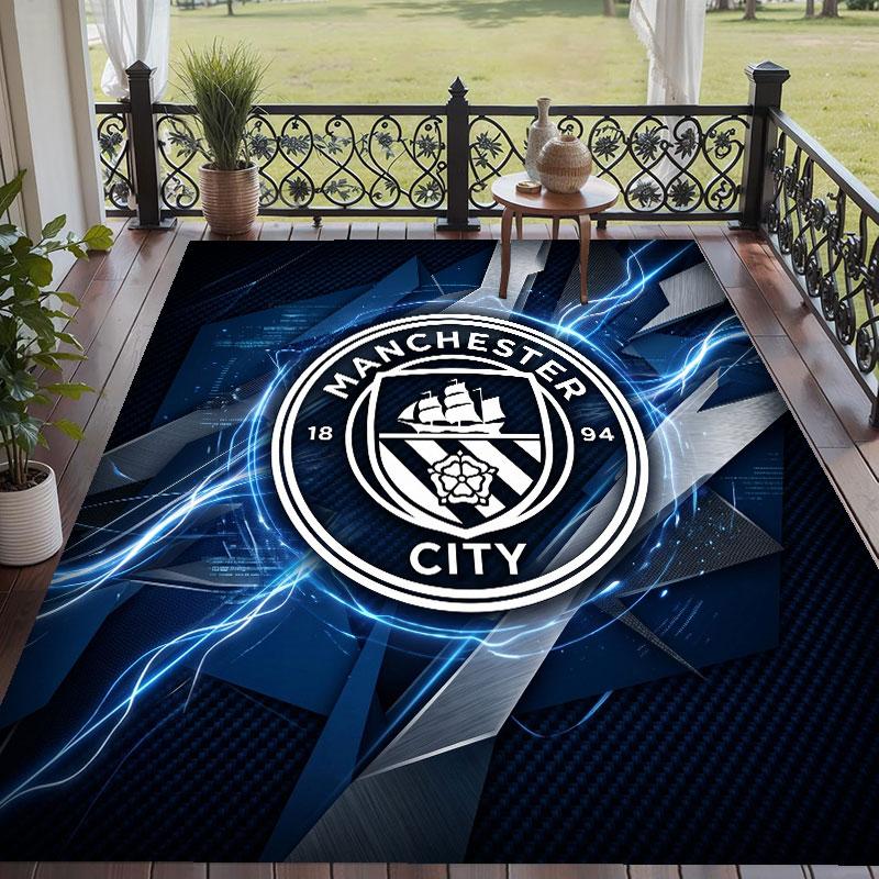 Soft Floor Carpet Manchester City Pattern Area Rug Decorative Mat For Home Room Decoration