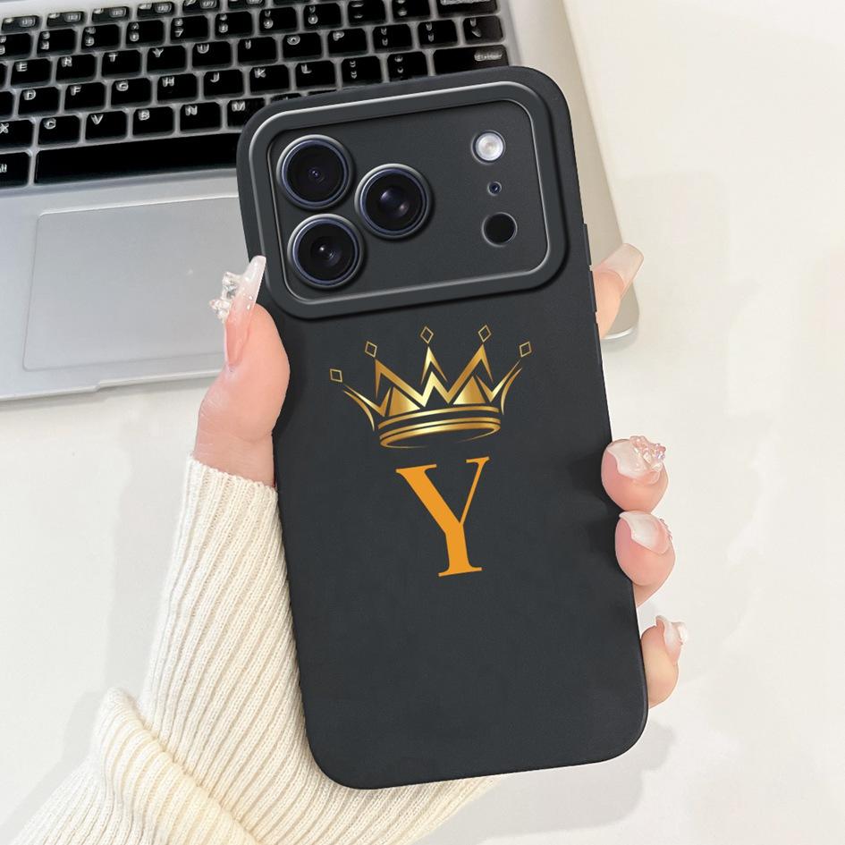 For iPhone 17 Pro 2025 Case For iPhone 17 Pro Max Cover Luxury Crown Flower Letters Soft Silicone Bumper For iPhone 17 Air Coque