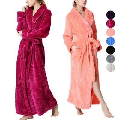 Новый дизайн, женское платье из кораллового флиса, ночной халат, длинный макси, осенне-зимний толстый теплый халат, платье