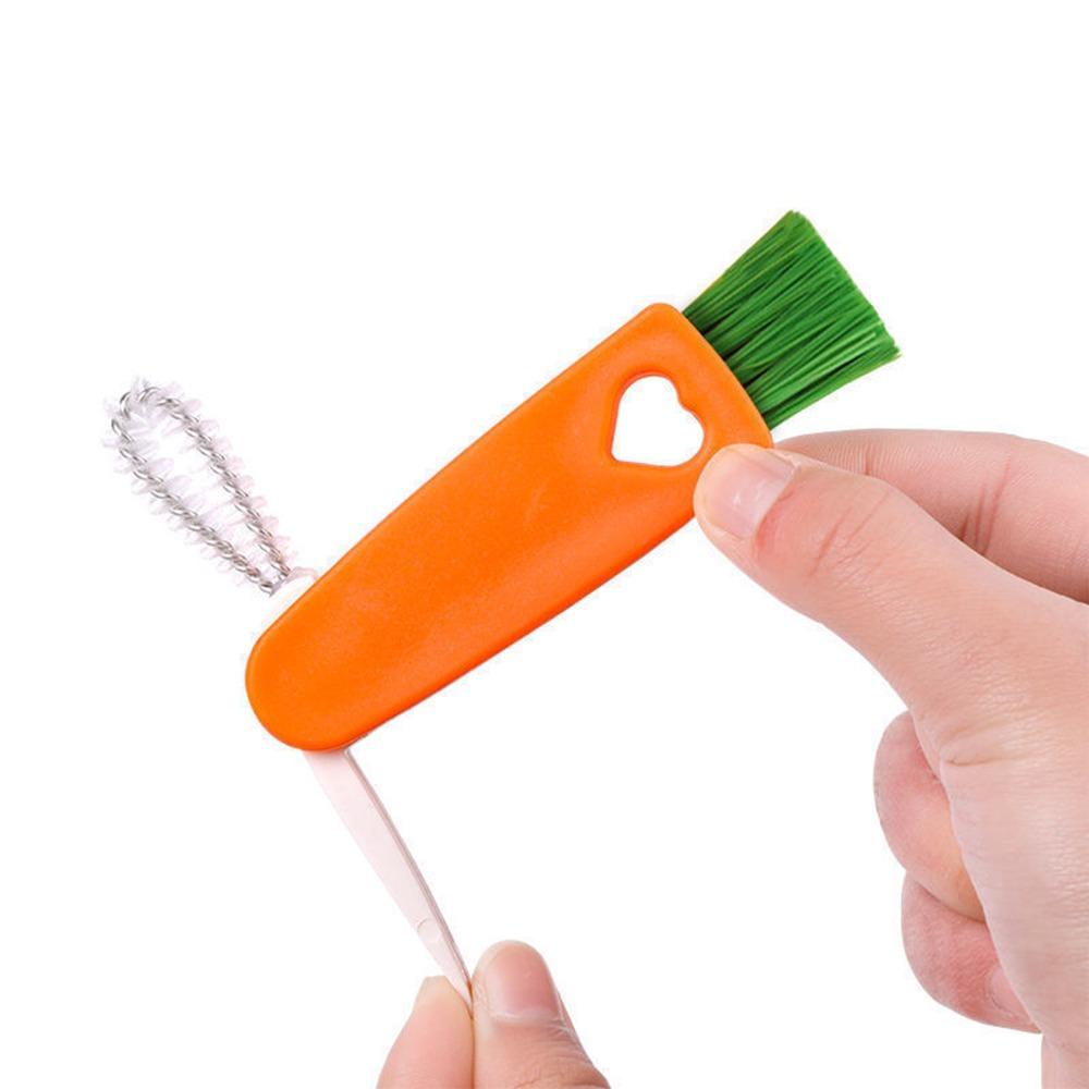 2pcs Mini Straw Cleaner Brush 3 in 1 Design Bottle Lid Brush Bottle Cleaning Brush Outdoor