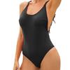 Women Sexy Back Swimwear Solid One Piece Swimsuit Bikini Bathing Suits Elastic Cut Low High Swimwear Tankinis Set For Ladies